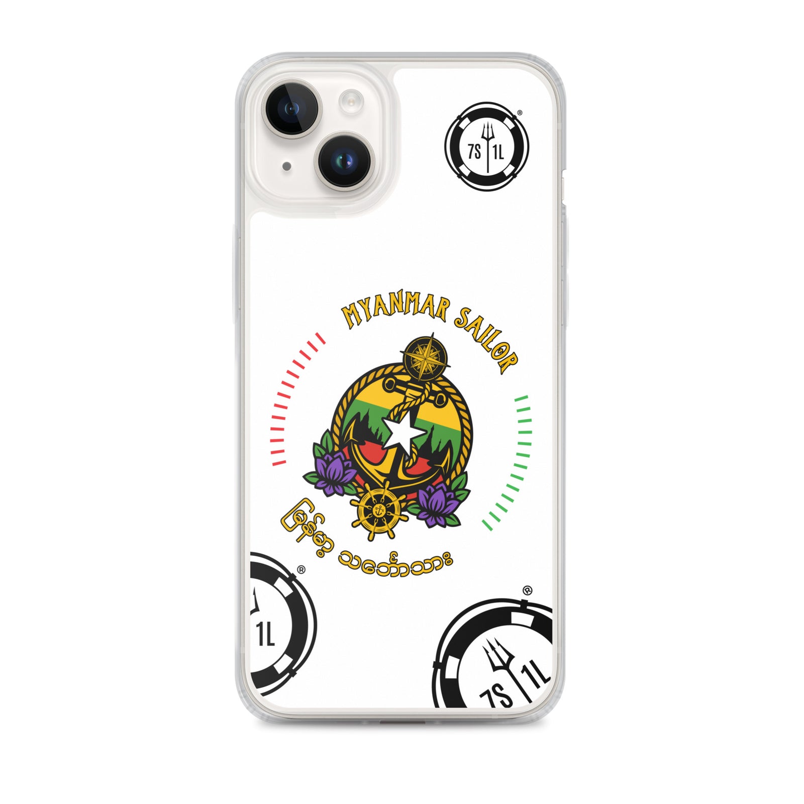 Myanmar Sailor iPhone Case Seafarer Anchor Design for iPhone 14 Plus