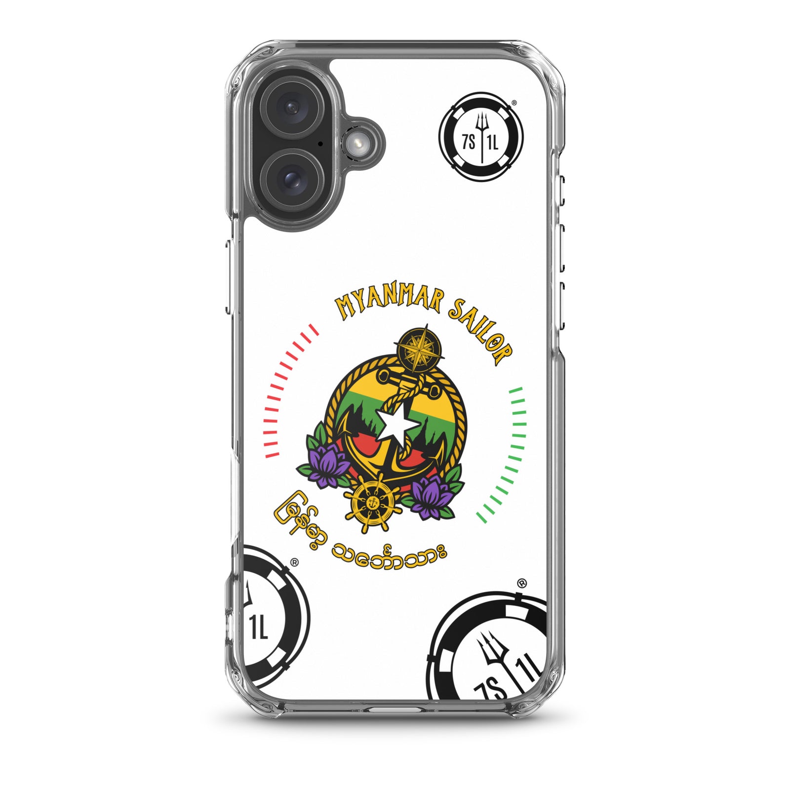 Myanmar Sailor iPhone Case Seafarer Anchor Design for iPhone 16 Plus