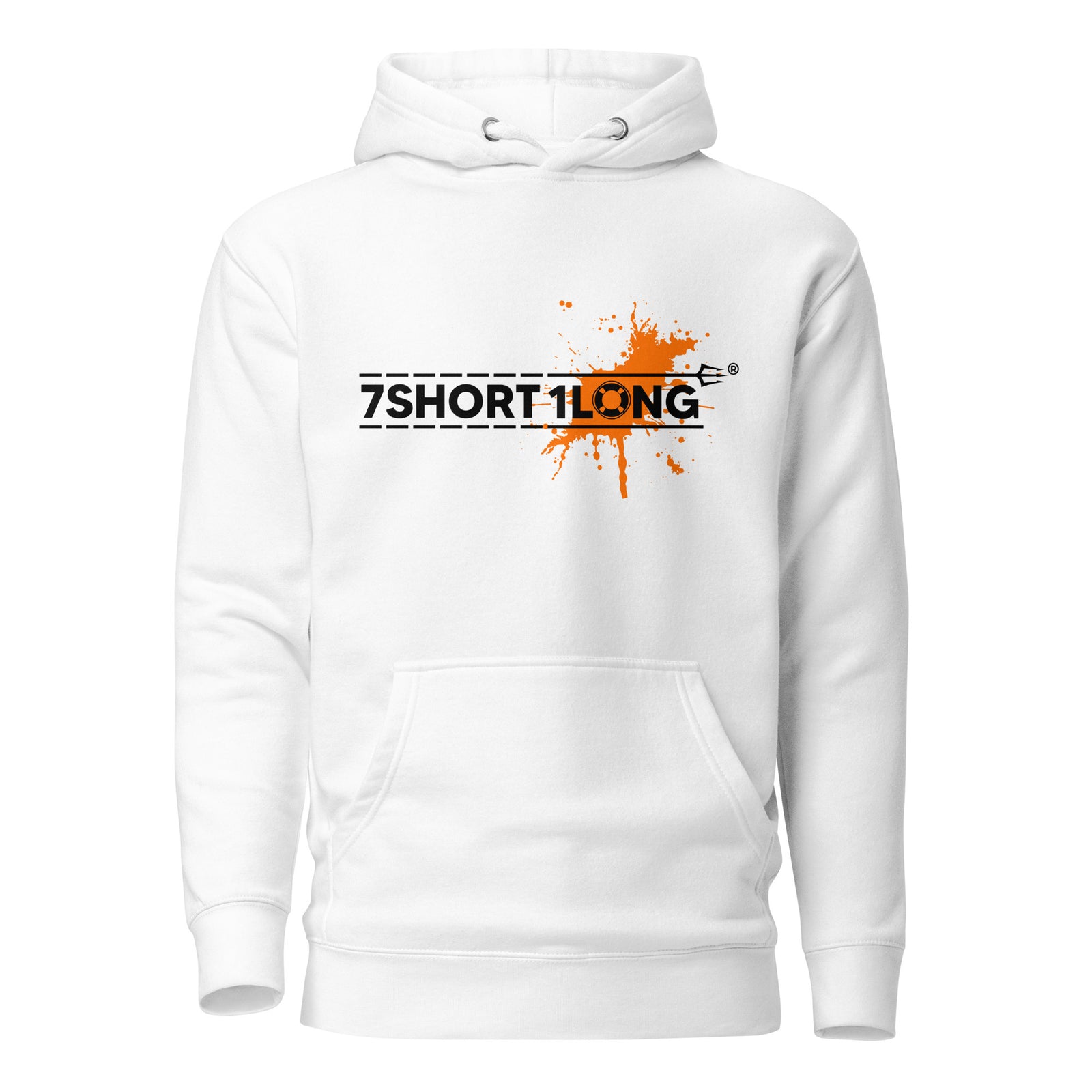 Safety at Sea Splash Graphic Hoodie in white, front view