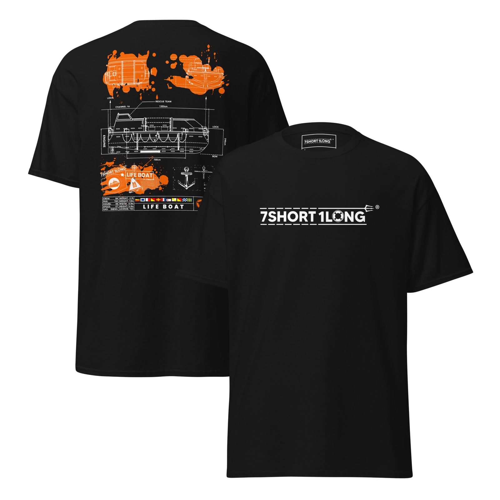 lifeboat survival t-shirt SOLAS emergency vessel design nautical safety apparel