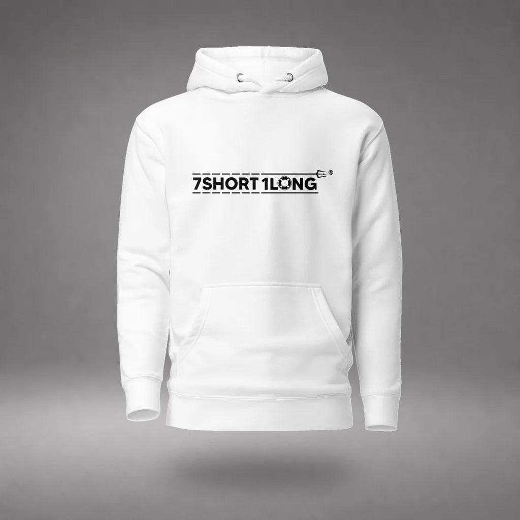 Seafarer Anime Crew Love Is True Love Hoodie in White, front view, floating over a gray studio floor.