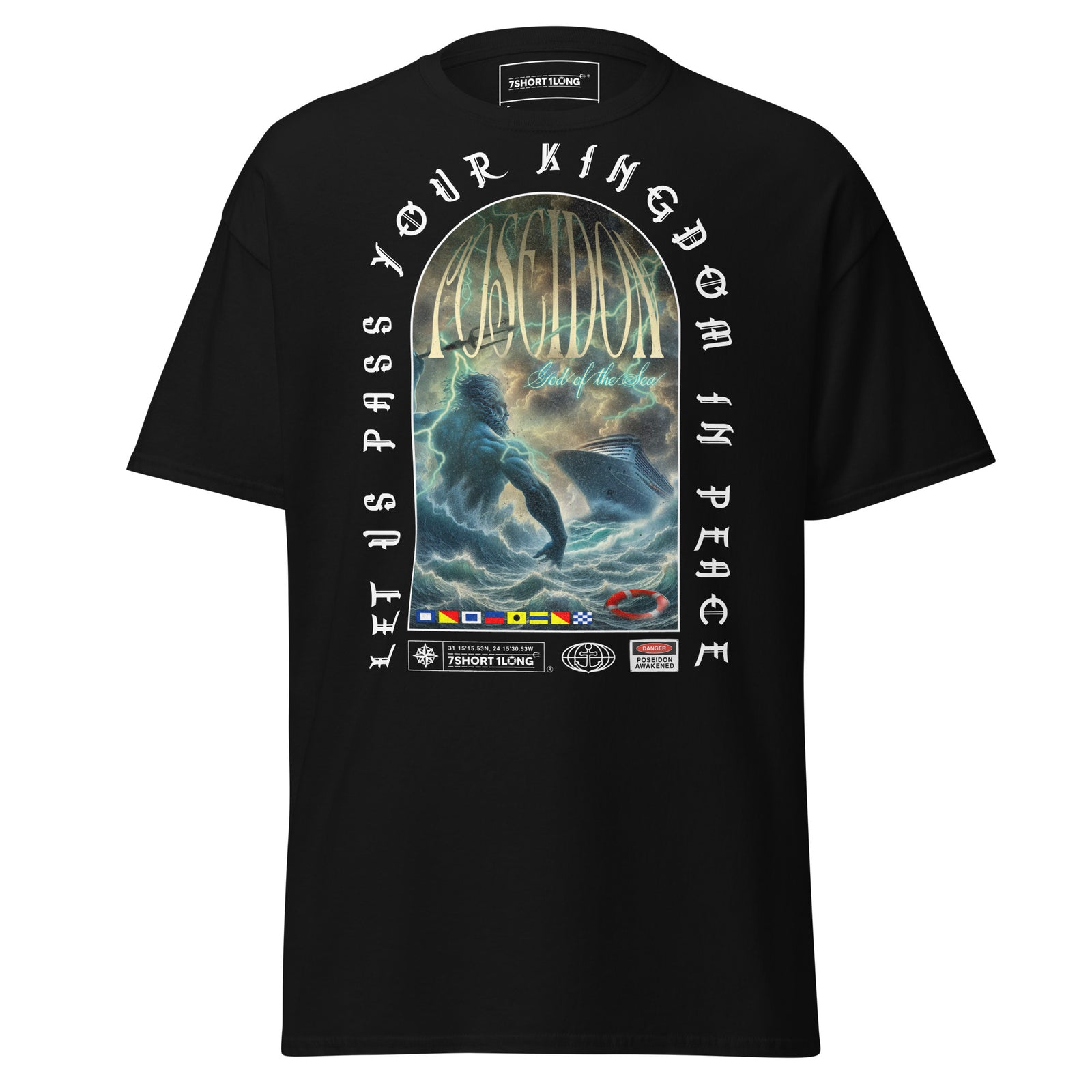 poseidon ocean god t-shirt cruise vessel storm sea nautical lifestyle shirt