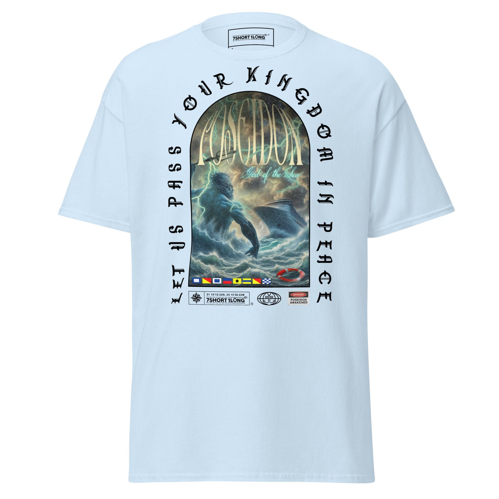 cruise ship poseidon shirt maritime mythology ocean waves ocean liner apparel