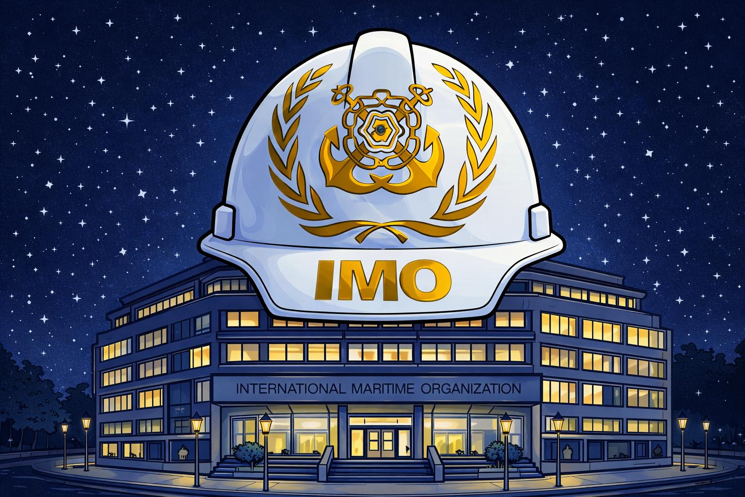 Illustration of the International Maritime Organization (IMO) and its role in global maritime safety and shipping regulations.