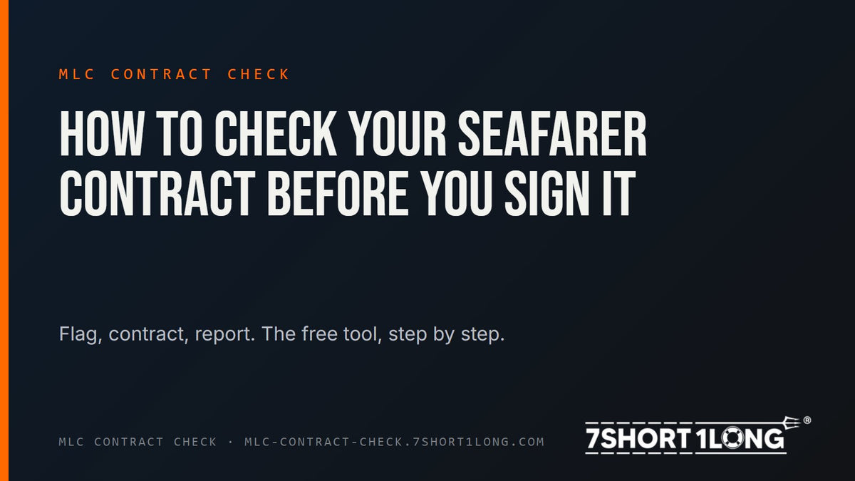 Dark title card: how to check your seafarer contract before you sign it, MLC Contract Check