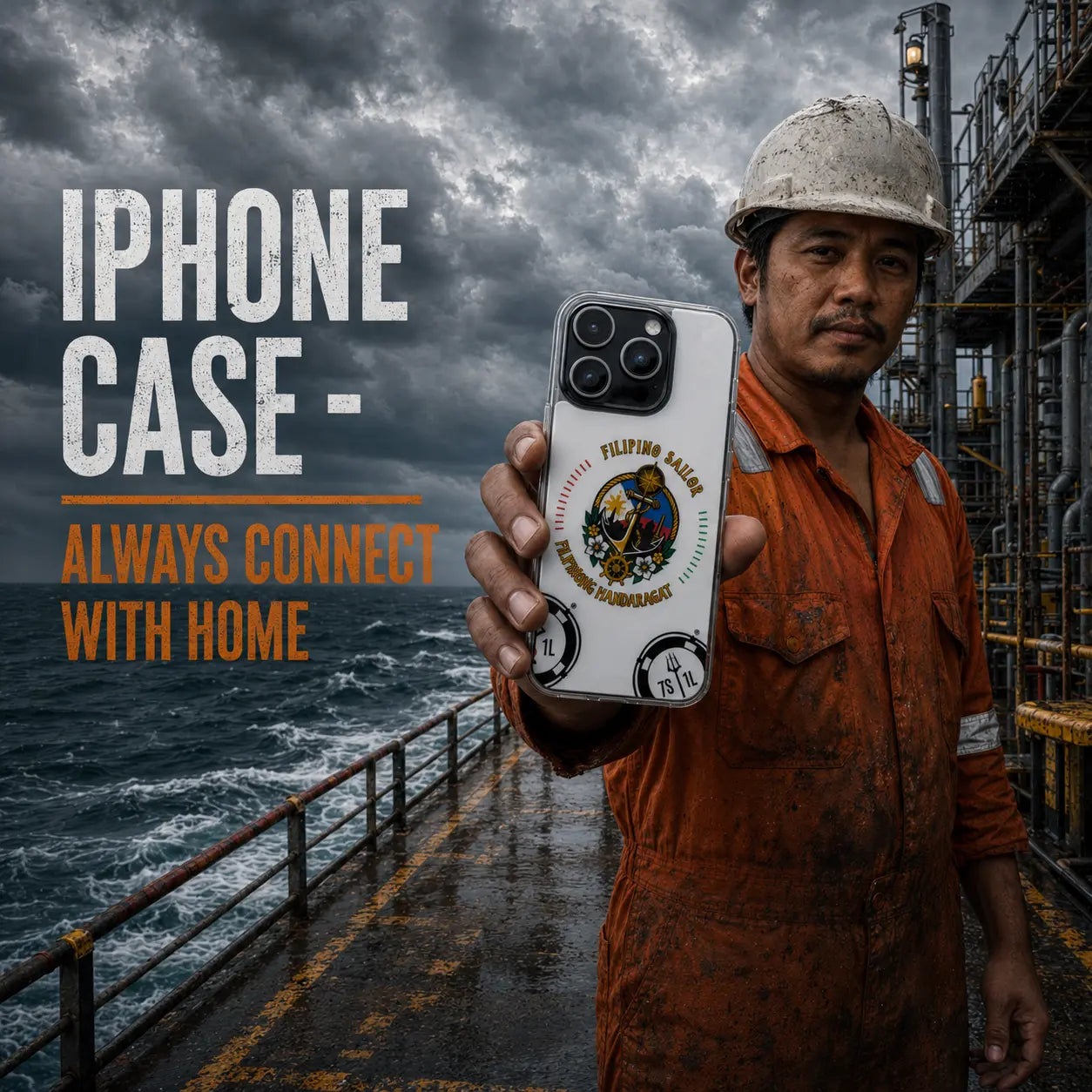 Seafarer iPhone Case by 7SHORT1LONG — durable nautical phone case with authentic maritime design for real crew members, available for all current iPhone models.