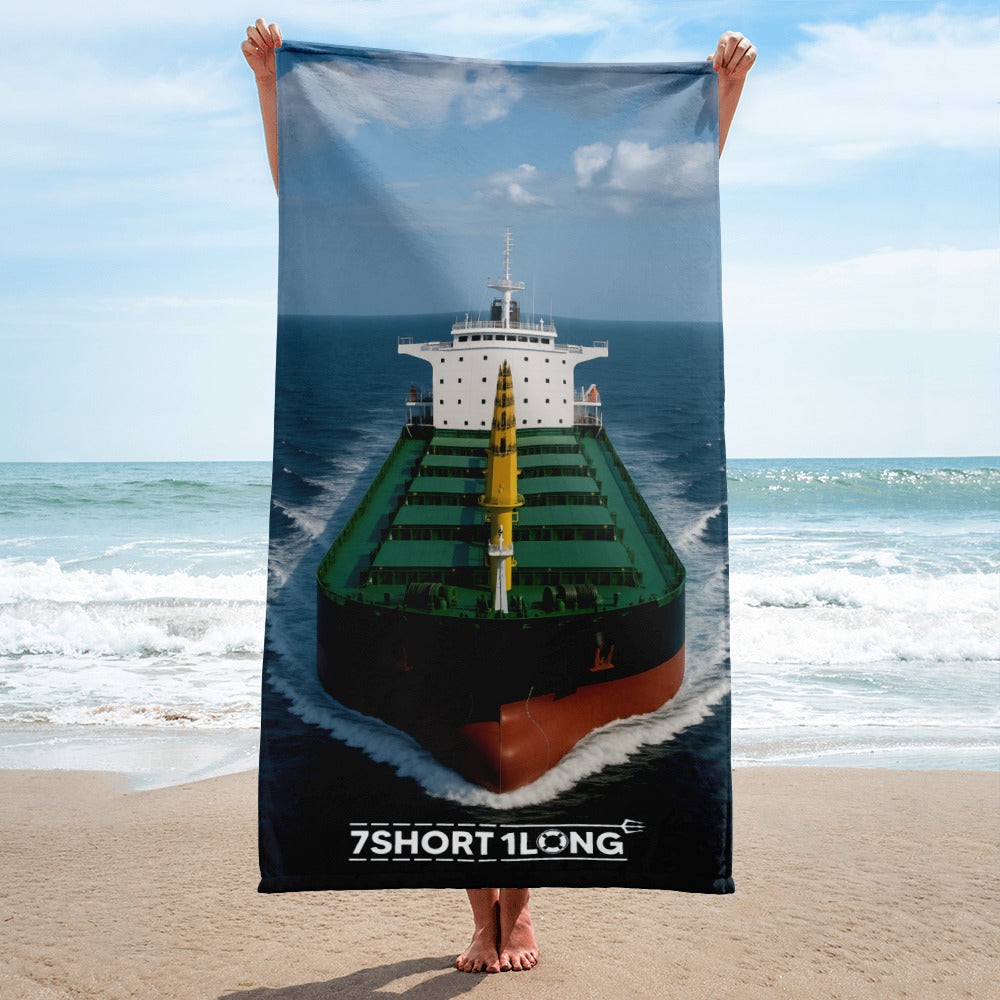Giant Bulk Carrier Sefarer Crew Cargo Beach Towel