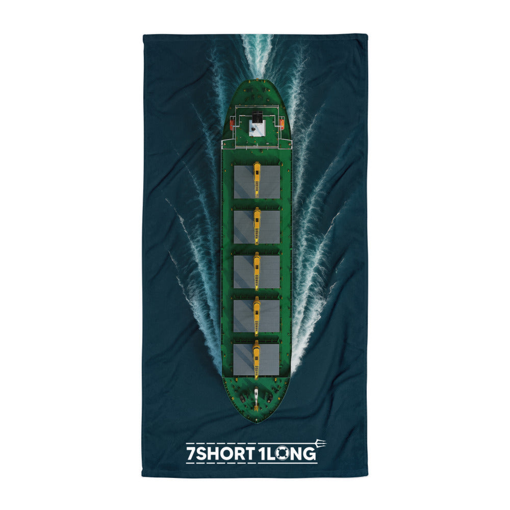 Bulk Carrier Ship Top View Beach Towel Secondary image