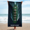 Bulk Carrier Ship Top View Beach Towel