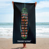 Cargo Ship Top View Beach Towel