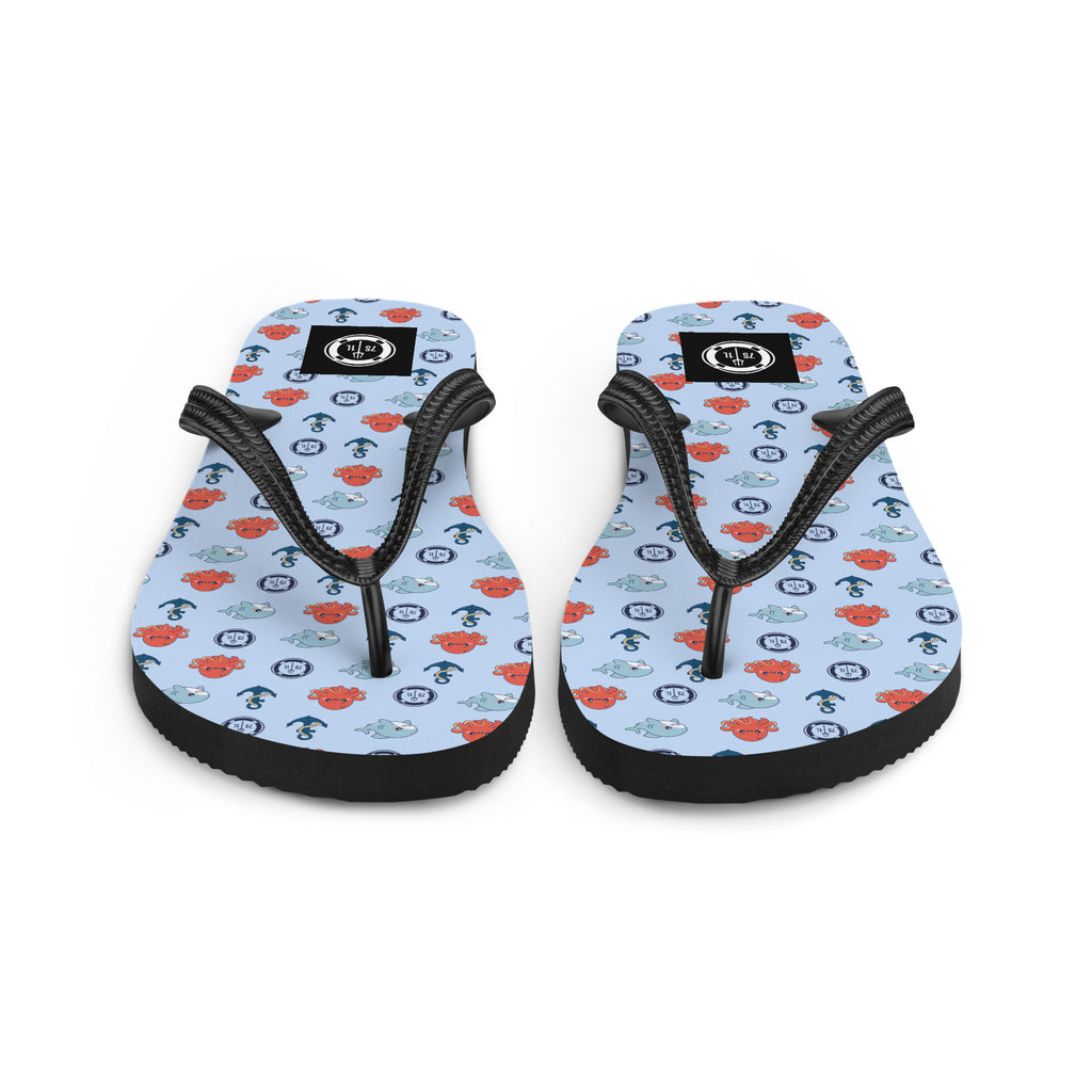 Nautical Octopus Flip Flops – Ocean Pattern Beach Sandals