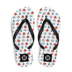 cute maritime pattern on a white flip flop