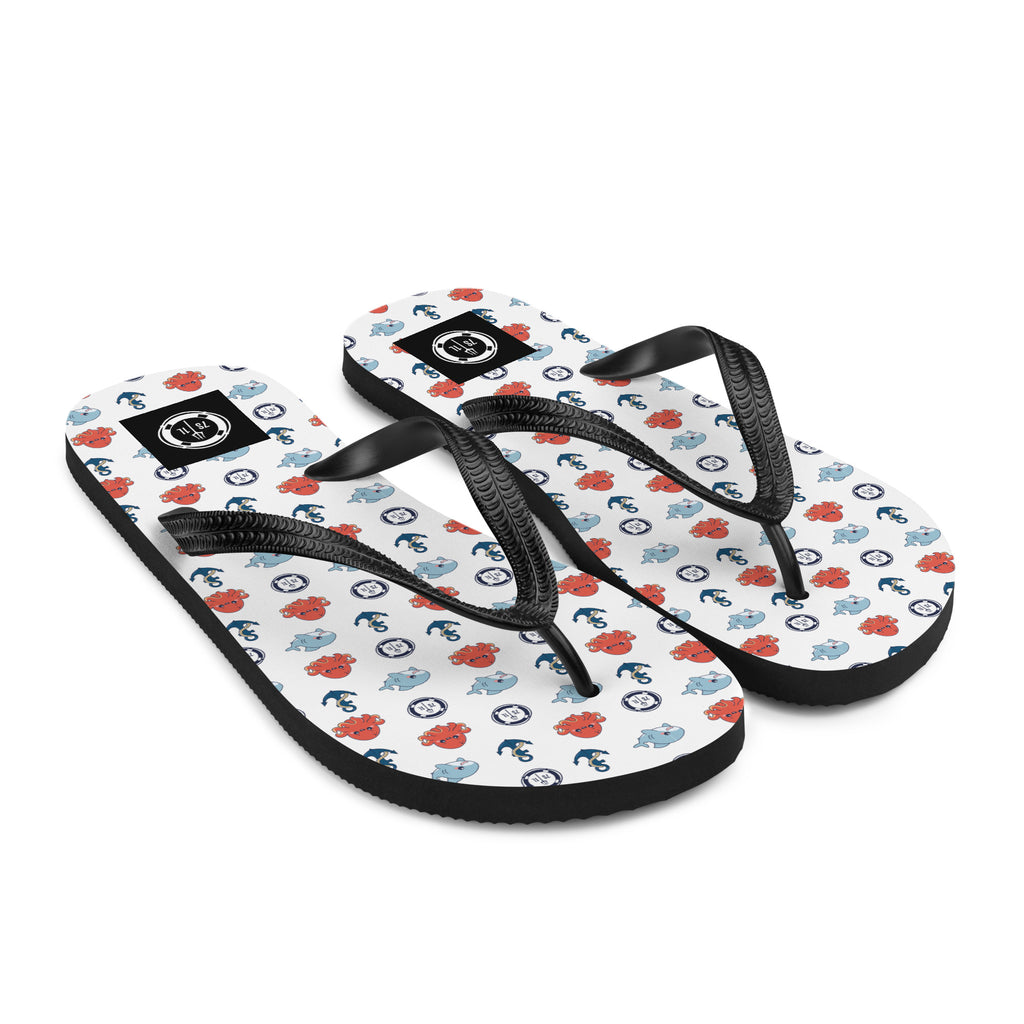 Sea Life Maritime Nautical Anchor Beach Flip Flops