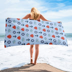 Ocean Animal Beach Towel Quick Dry on a beach