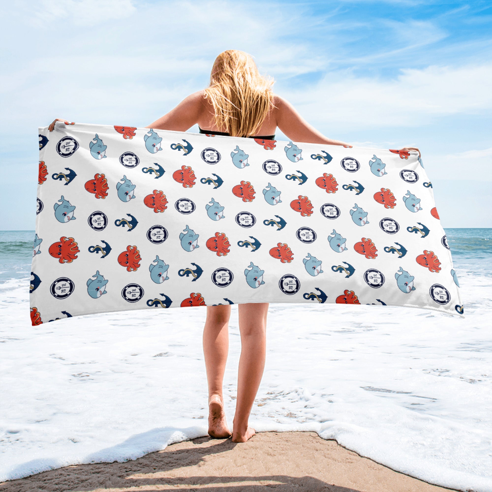 Baby Shark Beach Towel Anchor Quick-Dry Design
