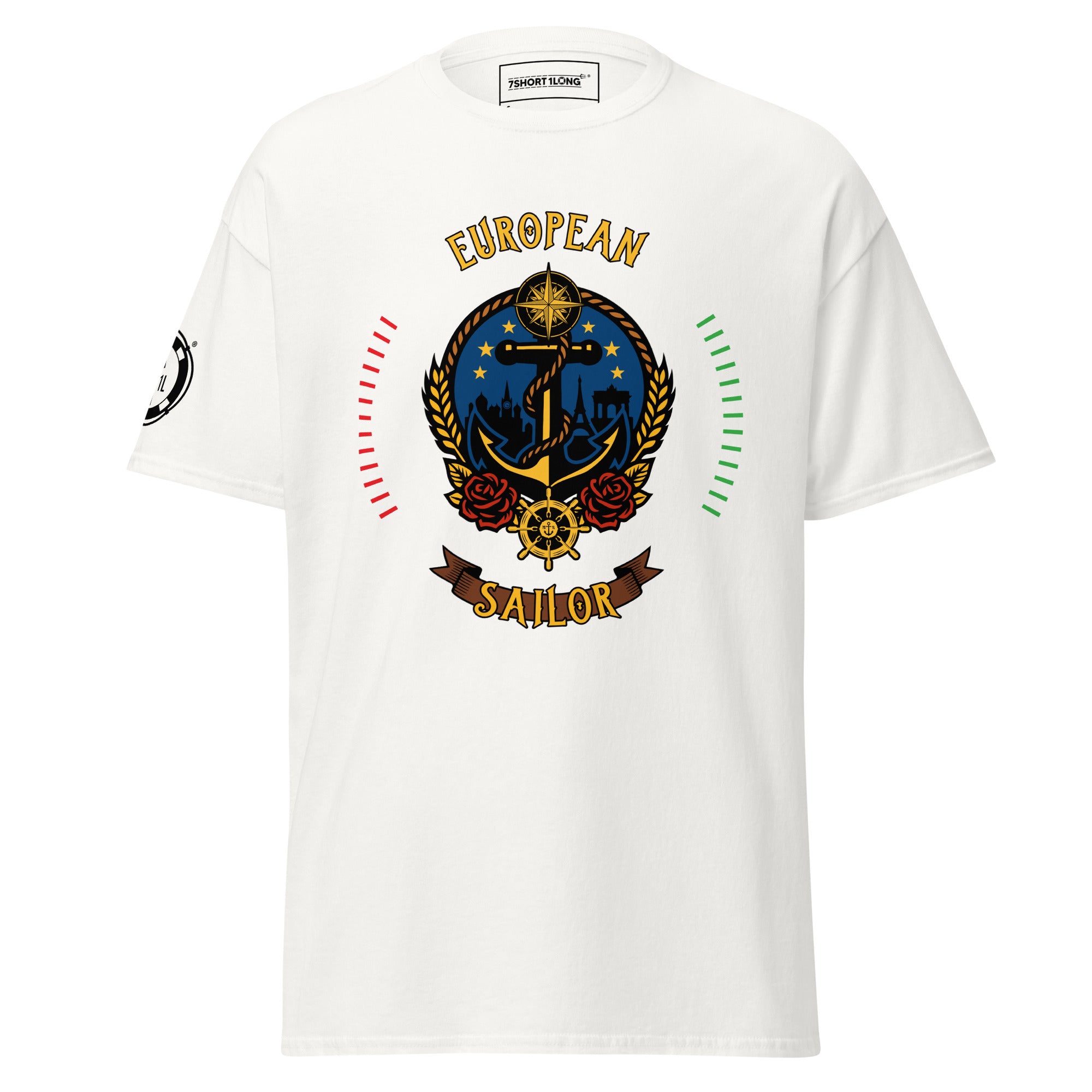 European Sailor T-Shirt by 7SHORT1LONG® featuring nautical-inspired design, soft fabric, and classic fit in a casual style. Main image