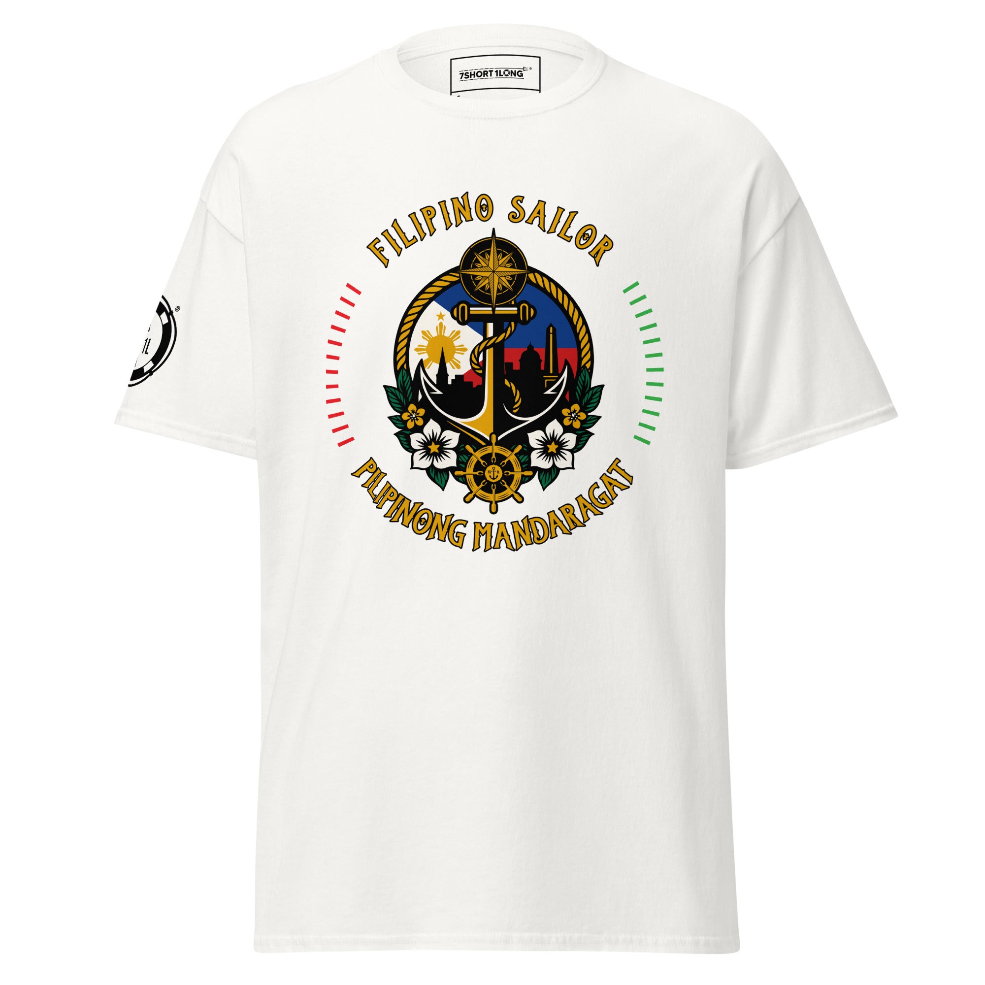 Filipino Sailors T-Shirt by 7SHORT1LONG® featuring a nautical design with sailor-themed graphics on a comfortable cotton shirt. Main image