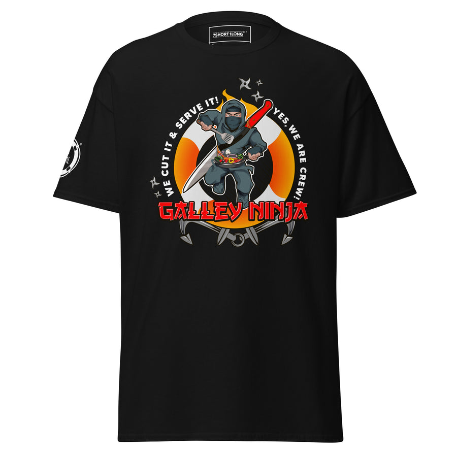 Maritime ship crew Seafarer T-shirt by 7SHORT1LONG® featuring nautical design and crew-themed graphics on a navy shirt.
