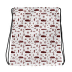 Drawstring bag with maritime pattern on a white background