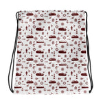 Drawstring bag with maritime pattern on a white background