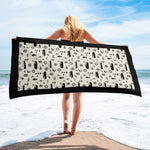 Luxury Cruise Beach Towel - black