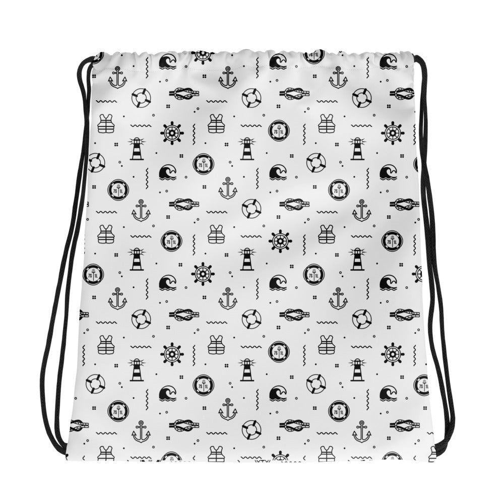 Minimal Nautical Drawstring Bag
