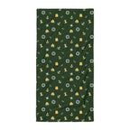 Green Anchor Lighthouse beach towel with nautical ocean pattern, inspired by SOLAS, from 7SHORT1LONG® featuring safety-at-sea design.
