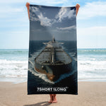 Tanker Ship Front View Beach Towel - Tanker Crew