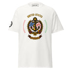 United States Sailor T-Shirt by 7SHORT1LONG® featuring a patriotic sailor graphic on a casual cotton shirt.