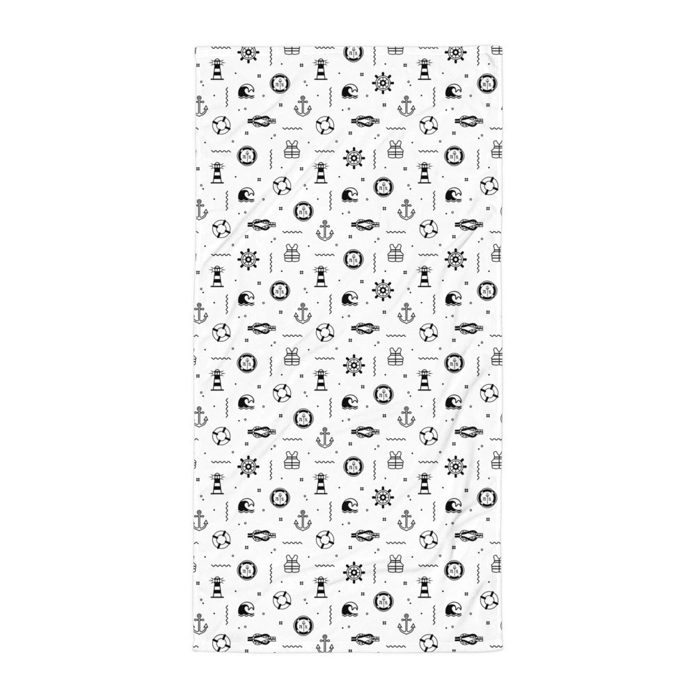 Patterned paper with black geometric shapes on a white background