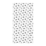 Patterned paper with black geometric shapes on a white background