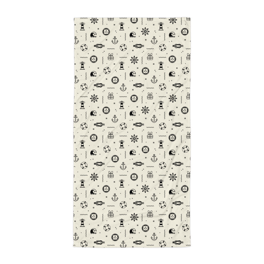 Maritime sefarer Patterned towel with geometric design on a plain background