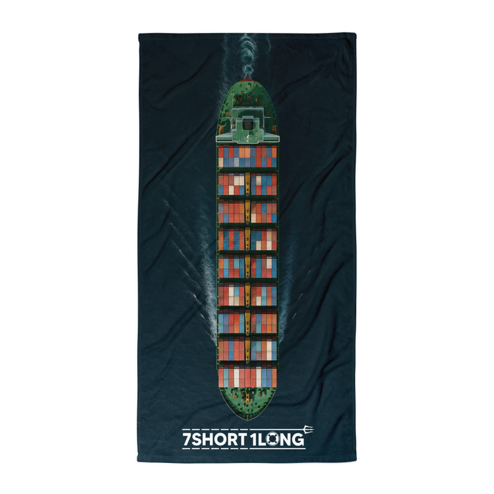 Cargo Ship Top View Beach Towel Secondary image