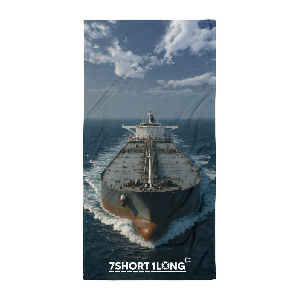Tanker Ship Front View Beach Towel Secondary image