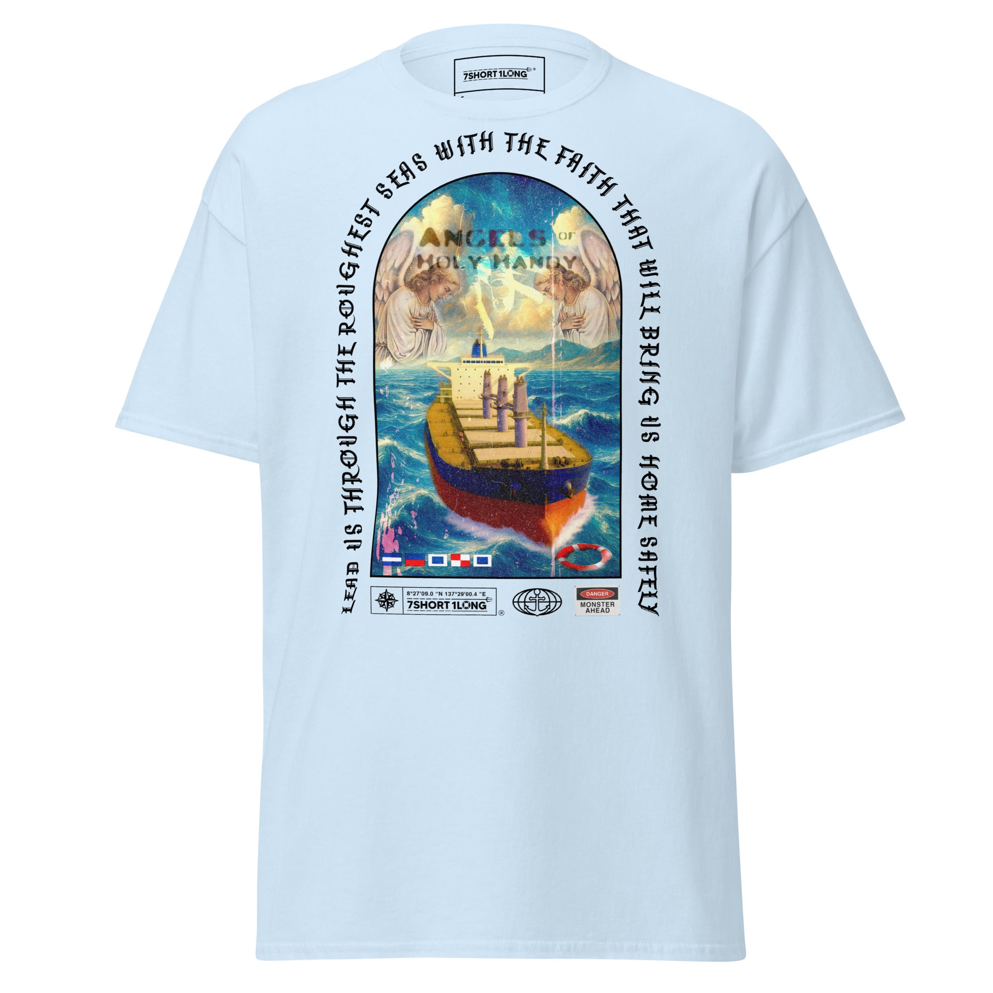 7SHORT1LONG guardian angel t-shirt christian seafarer bulk carrier ship faith at sea tee Hauptbild