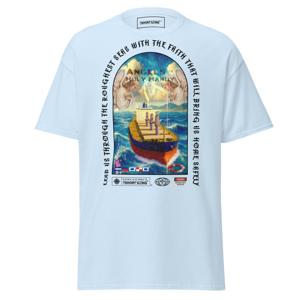 7SHORT1LONG guardian angel t-shirt christian seafarer bulk carrier ship faith at sea tee