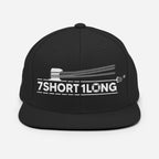 Black Deck Hand Seafarer Nautical Snapback Cap by 7SHORT1LONG® with classic front design, adjustable strap, and nautical branding.