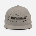 Beige Seafarer Cap with 7SHORT1LONG logo and birds embroidery, neutral nautical streetwear snapback hat