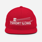 Red Deck Hand Seafarer Nautical Snapback Cap by 7SHORT1LONG® with a flat brim and embroidered nautical design.