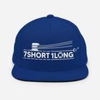 Royal blue Deck Hand Seafarer nautical snapback cap by 7SHORT1LONG® with embroidered front design and adjustable snap closure.