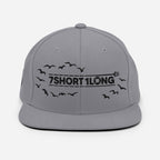 Grey Seafarer Cap with 7SHORT1LONG logo and bird embroidery, clean nautical streetwear hat front view