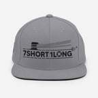 Seafarer nautical snapback cap by 7SHORT1LONG® with silver front panel and adjustable strap, stylish maritime headwear.