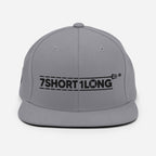 Grey Seafarer Cap with 7SHORT1LONG logo embroidery, minimal flat bill snapback hat front view