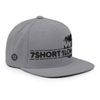 Seafarer Maritime Mermaid Snapback Cap by 7SHORT1LONG® with silver front panel and adjustable strap, viewed from right front angle.