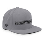 Grey Seafarer Cap side profile with stitched 7SHORT1LONG branding, premium structured cap