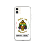 Clear iPhone case with Myanmar Sailor design featuring maritime anchor emblem, nautical symbols, Myanmar crew identity, and 7SHORT1LONG logo.