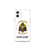 Clear iPhone case with Myanmar Sailor design featuring maritime anchor emblem, nautical symbols, Myanmar crew identity, and 7SHORT1LONG logo.