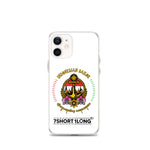 Clear iPhone case with Indonesian Sailor design featuring anchor emblem, Indonesian flag colors, maritime symbols, and 7SHORT1LONG logo, made for seafarers and crew members