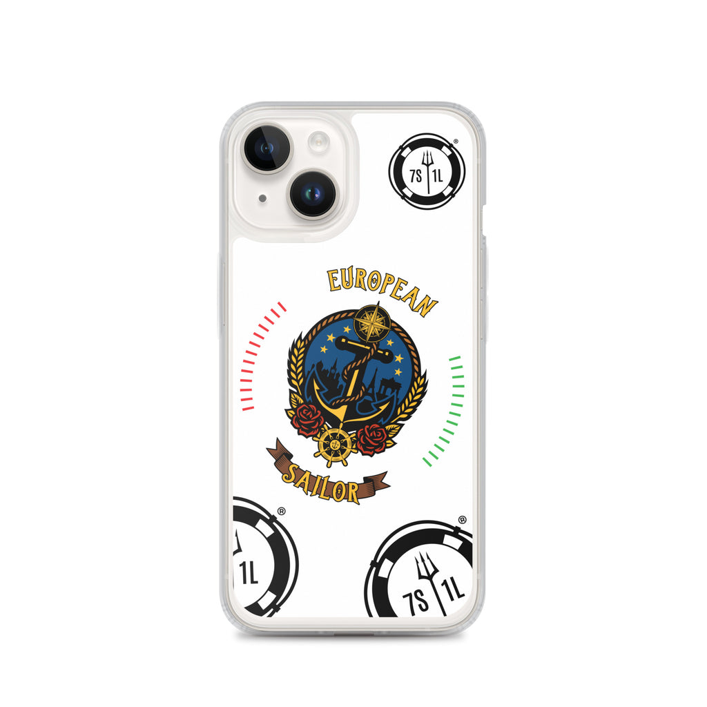 7SHORT1LONG® European Sailor iPhone Case with maritime anchor design on clear phone case for iPhone 14