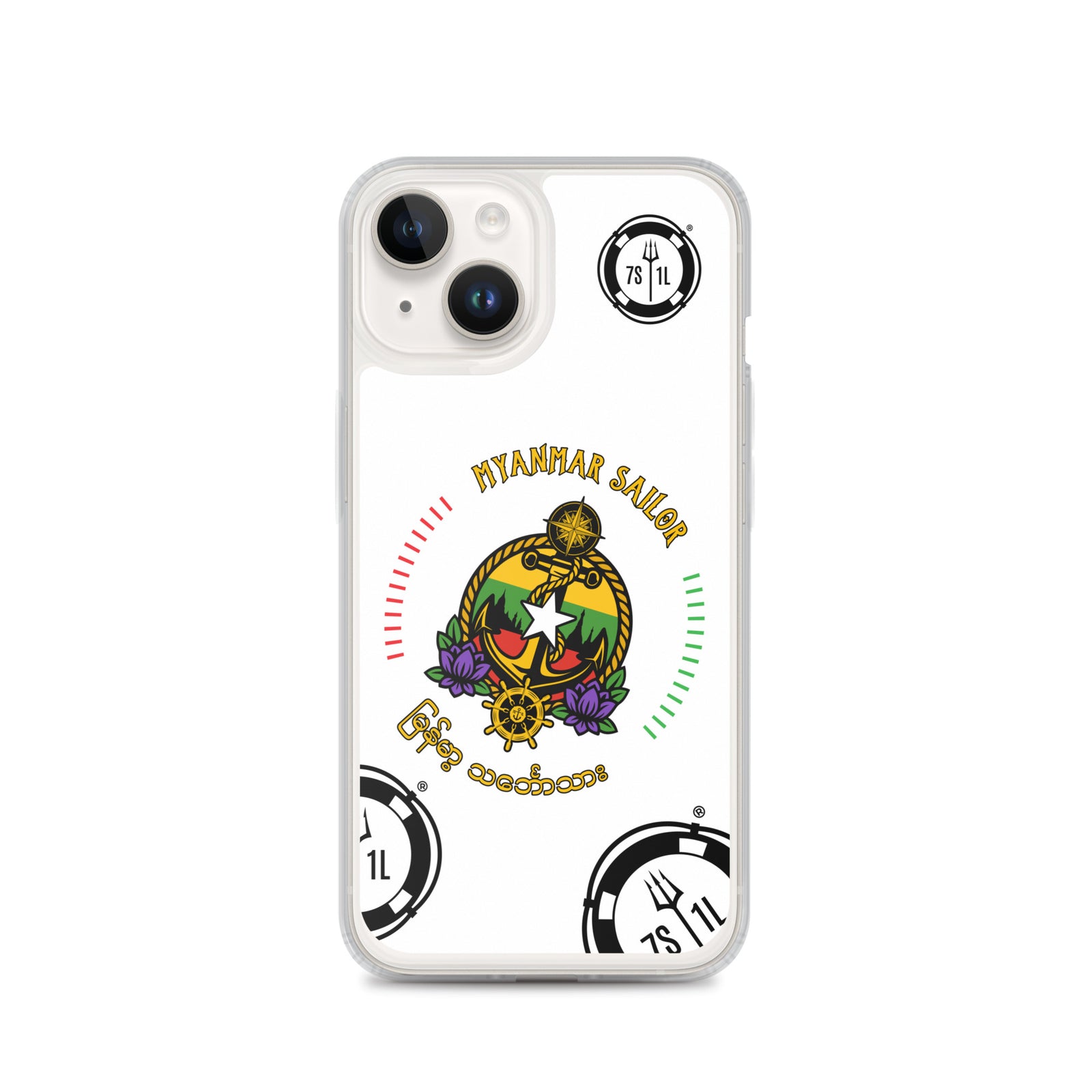 Burmese Sailor Seafarer iPhone Case with Anchor design